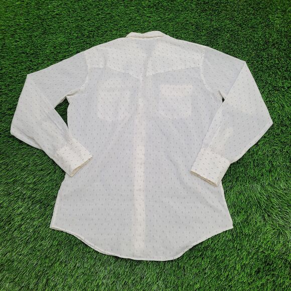 Vintage 80s Western Button Shirt Large 21x30 Disco Hippie - Picture 2 of 13